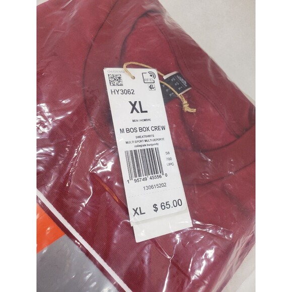 Adidas Graphic Fleece Sweatshirt Red/Maroon Men’s XL HY3062 NWT - Picture 9 of 9